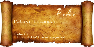 Pataki Lizander névjegykártya